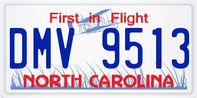NC license plate DMV9513