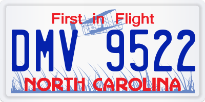 NC license plate DMV9522