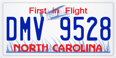 NC license plate DMV9528