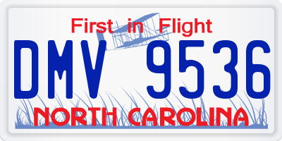 NC license plate DMV9536