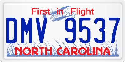 NC license plate DMV9537