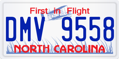 NC license plate DMV9558