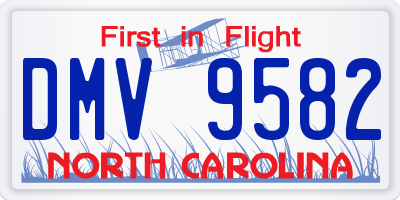 NC license plate DMV9582