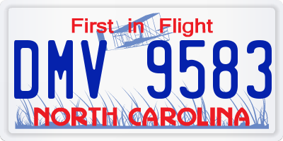NC license plate DMV9583