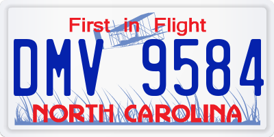 NC license plate DMV9584