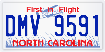 NC license plate DMV9591