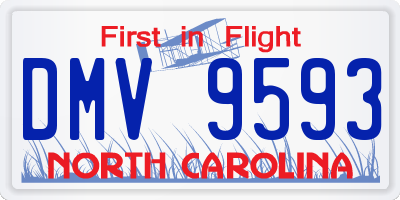 NC license plate DMV9593