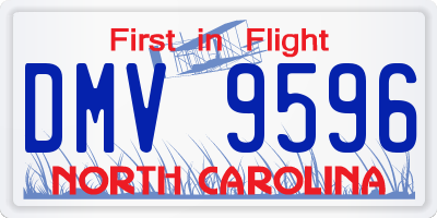 NC license plate DMV9596
