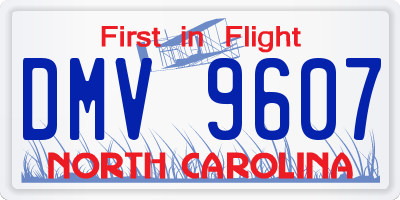 NC license plate DMV9607