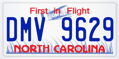 NC license plate DMV9629