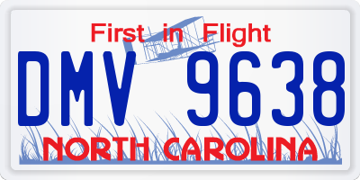 NC license plate DMV9638