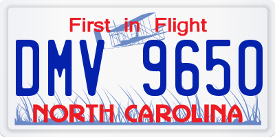 NC license plate DMV9650