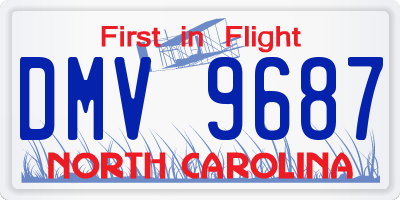 NC license plate DMV9687