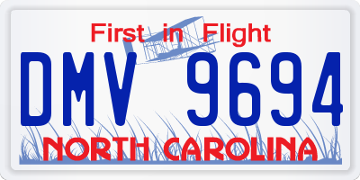 NC license plate DMV9694