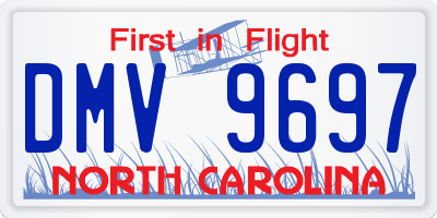NC license plate DMV9697