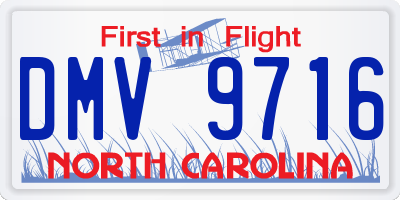 NC license plate DMV9716