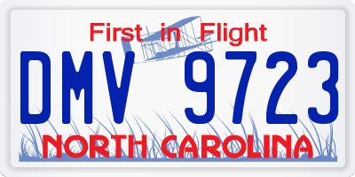 NC license plate DMV9723