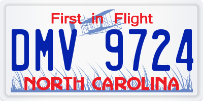 NC license plate DMV9724