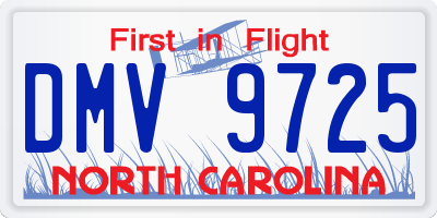 NC license plate DMV9725
