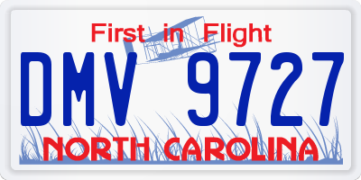 NC license plate DMV9727