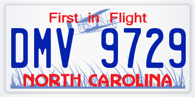 NC license plate DMV9729