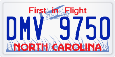 NC license plate DMV9750