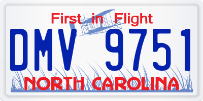NC license plate DMV9751
