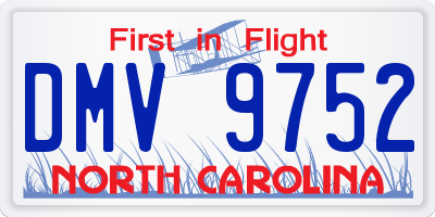 NC license plate DMV9752