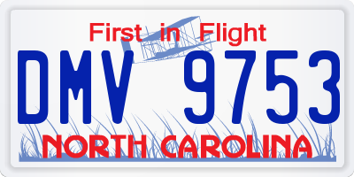 NC license plate DMV9753