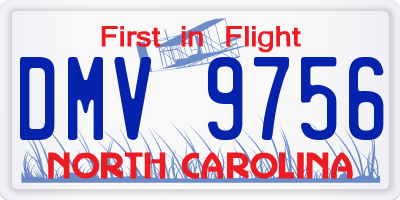 NC license plate DMV9756