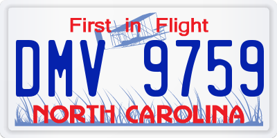 NC license plate DMV9759