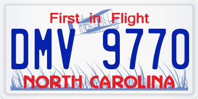NC license plate DMV9770