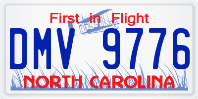 NC license plate DMV9776