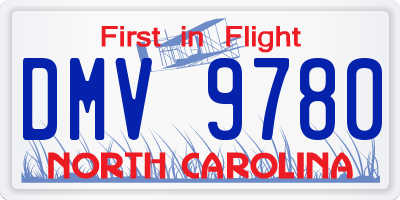 NC license plate DMV9780