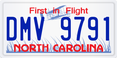 NC license plate DMV9791