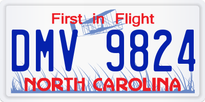 NC license plate DMV9824