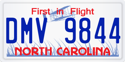 NC license plate DMV9844