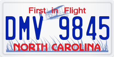 NC license plate DMV9845
