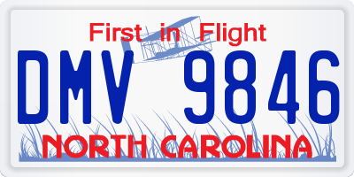 NC license plate DMV9846