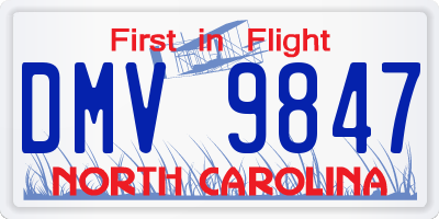 NC license plate DMV9847