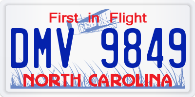 NC license plate DMV9849