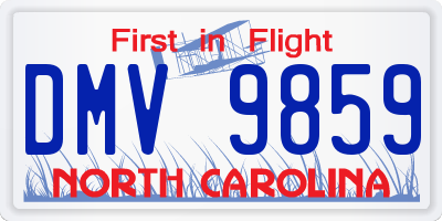 NC license plate DMV9859