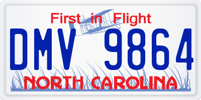 NC license plate DMV9864