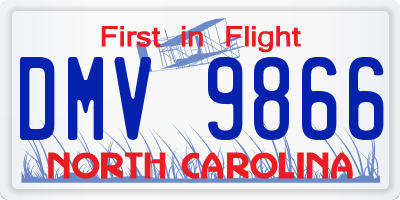 NC license plate DMV9866