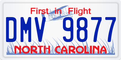 NC license plate DMV9877