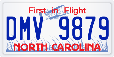 NC license plate DMV9879