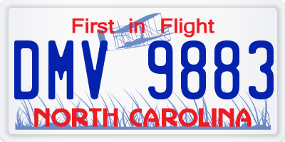 NC license plate DMV9883