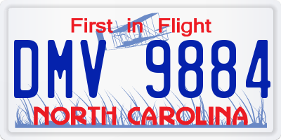 NC license plate DMV9884