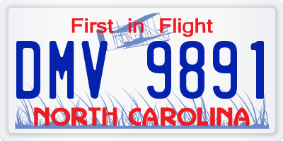 NC license plate DMV9891
