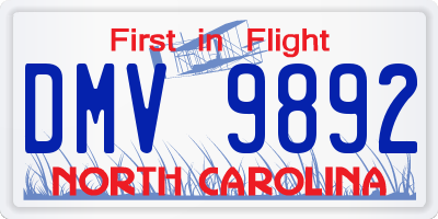 NC license plate DMV9892